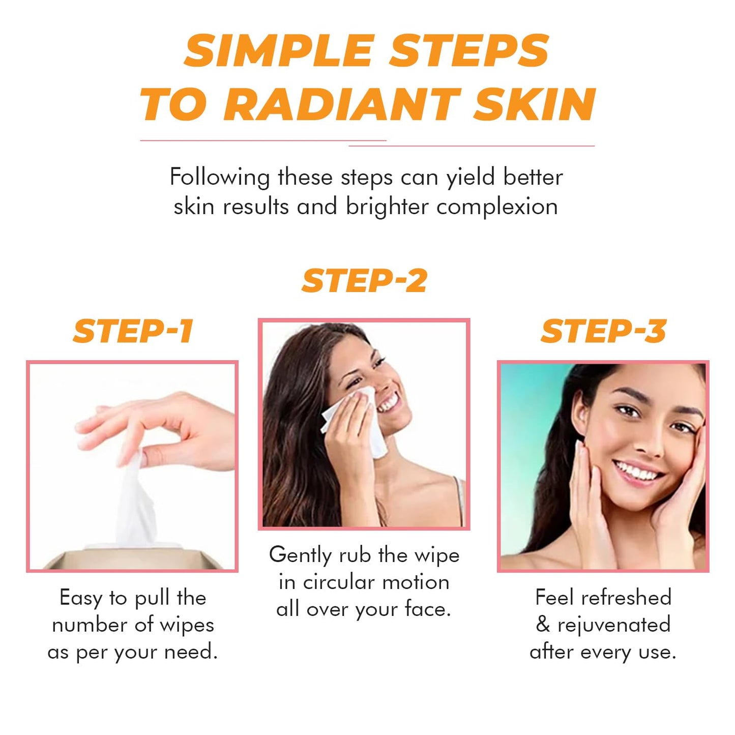 Vitamin C Facial Wipes - Dermatologist-Tested, Anti-Aging, Korean Skin Care, Hydrating & Brightening Face Wipes for Cleansing & Refreshing- Clean Formula, Vegan, 95% Natural- 1 Pack