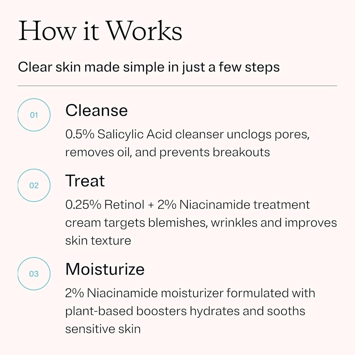 MDacne 3 Step Retinol Acne Kit - Retinol Cream 0.25%, Salicylic Acid Cleanser, Niacinamide Moisturizer - Plant-Based kit for Hormonal Acne, Blemishes, Wrinkles, 60 Day Acne Kit + Pimple Patch Gift