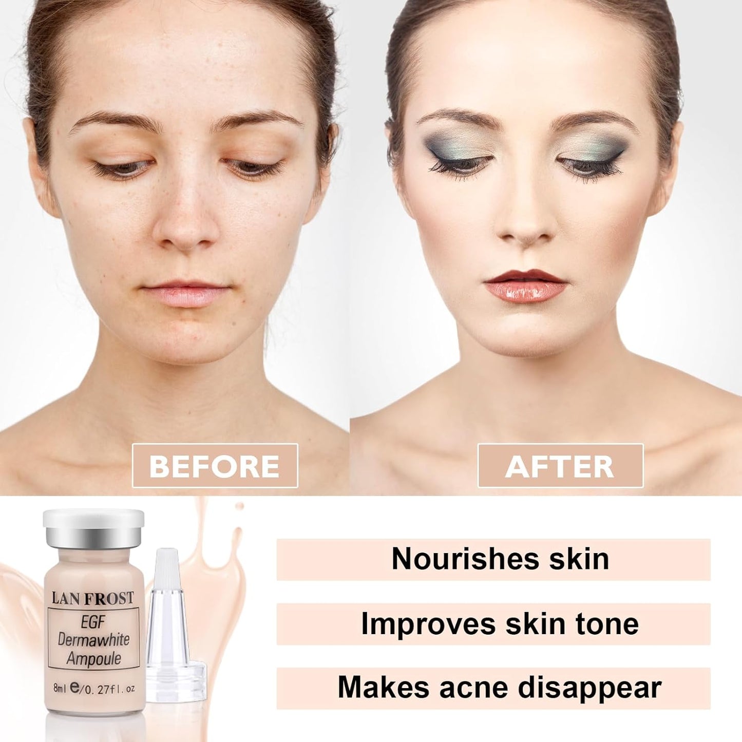 BB Pigment Serum Starter Kit Hyaluronic Acid Essence Foundation BB Facial Glow Skin Care Kit 0.27oz 12 Vials, Combined With Niacinamide and Peptides To Skin Tone Anti-Aging Foundation #1