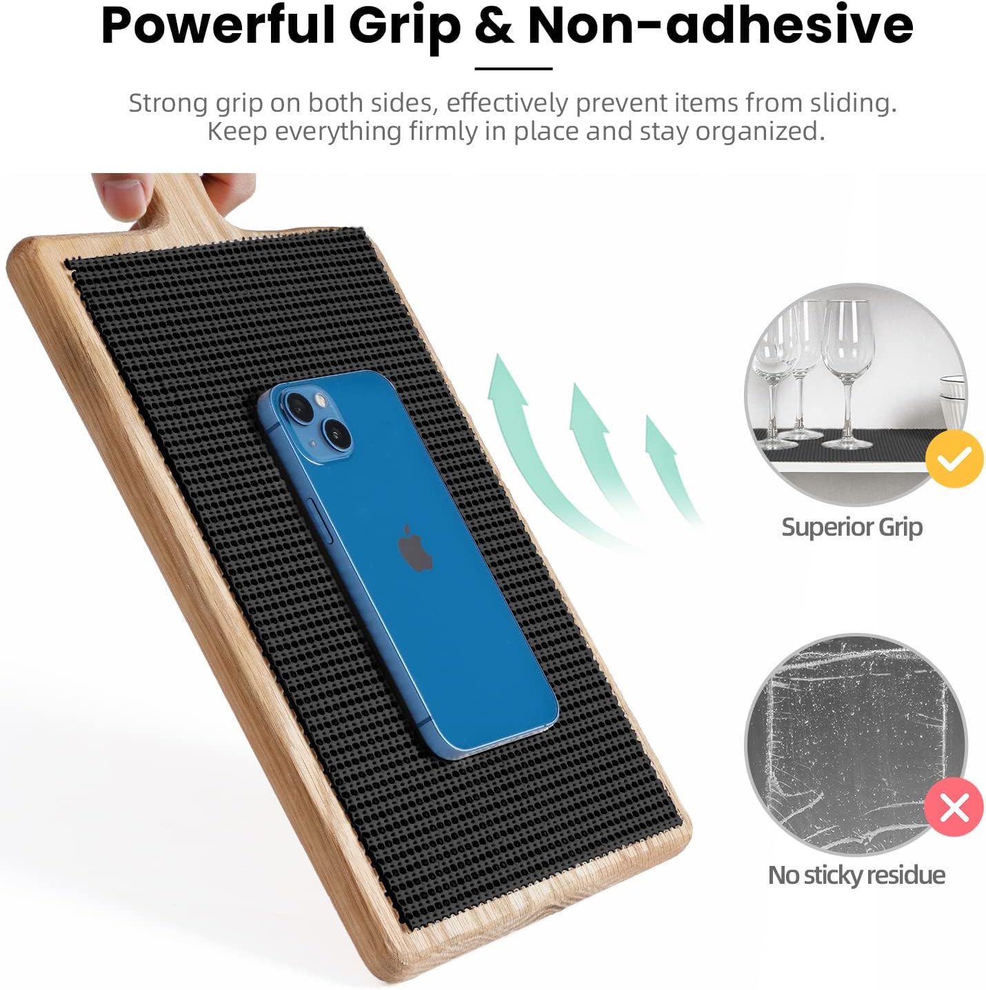 BAGAIL Drawer and Shelf Liner, 12 in X 30 Ft Non-Adhesive Shelf Liners for Kitchen Cabinets, Thick Strong Grip Liners for Desk, Shelves, Bathroom Drawers, Cabinet Protection - Black