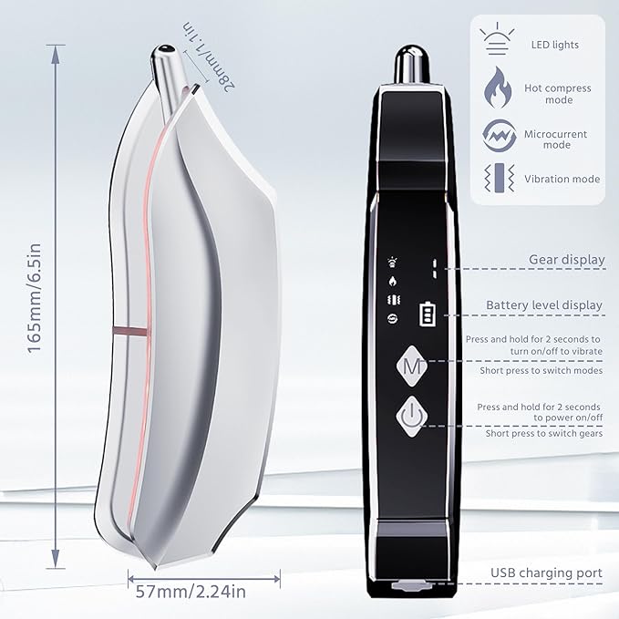 Electric Fascia Knife Scraper Gua Sha Tool, 4 Modes - Red Model + Purple + Blue + Heating + Micro + Vibration - 3-Level Adjustment - USB Charging, Muscle Relaxation Tool, Fascia Massager, Gift