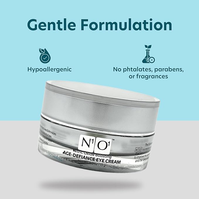 Age-Defiance Eye Cream - Day & Night Moisturizer with Nitric Oxide, Hyaluronic Acid, Complex Peptides, Ceramides - Hydrating Eye Cream for Dark Circles, Wrinkles, Fine Lines, Puffiness - 0.5 oz.