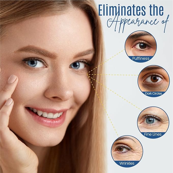 Turmeric + Vitamin C Eye Cream & Peptide Eye Gel – Hydrating & Soothing Formula for Under Eye Care, Puffiness & Fine Lines