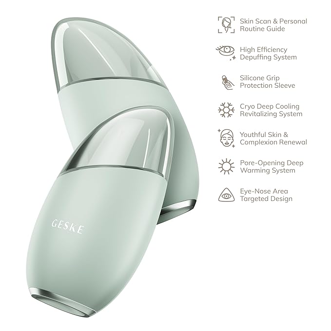 SmartAppGuided™ Cool & Warm Eye & Face Massager | 7 in 1 | Multi Massager | Face & Neck | Battery-free Cooling & Warming | Firms, Relaxes & De-Puffs Skin | Eye-Nose Area Targeted Design