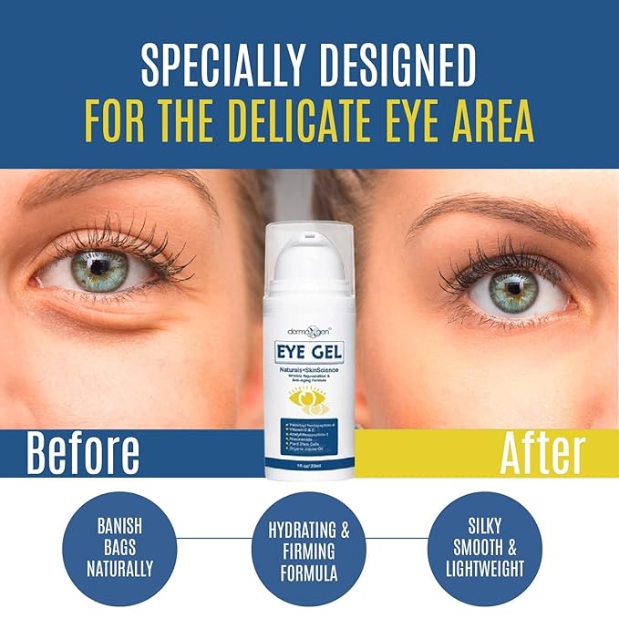 Turmeric + Vitamin C Eye Cream & Peptide Eye Gel – Hydrating & Soothing Formula for Under Eye Care, Puffiness & Fine Lines