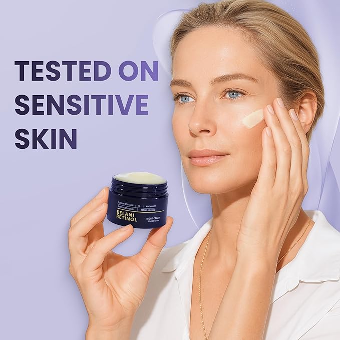 ABERA BELANI Retinol Night Cream For Women, Dark Spot Remover, Melasma Treatment, Reduce Fine Lines, Anti-Wrinkle, Anti-Aging Neck and Décolleté For Face (3 Box + Gift Eyelash Serum)
