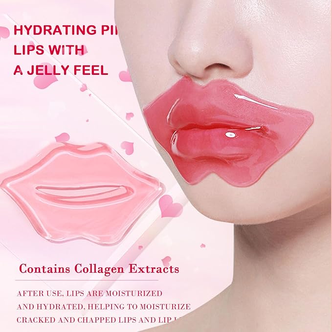 Sulily 30 Pairs Lip Masks & Eye Mask,24K Gold Gel Crystal Collagen Eye Patches for Puffy Eyes,Effectively Nourishes,Moisturizing& Reducing Fine Lines Dark Circleeye Patches for Women Men