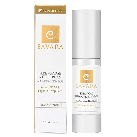 Organic Retinol Night Cream, Anti Aging Overnight Natural Face Moisturizer Cream with Hyaluronic Acid, Shea Butter, and Aloe Vera, Helps with Fine Lines & Wrinkles