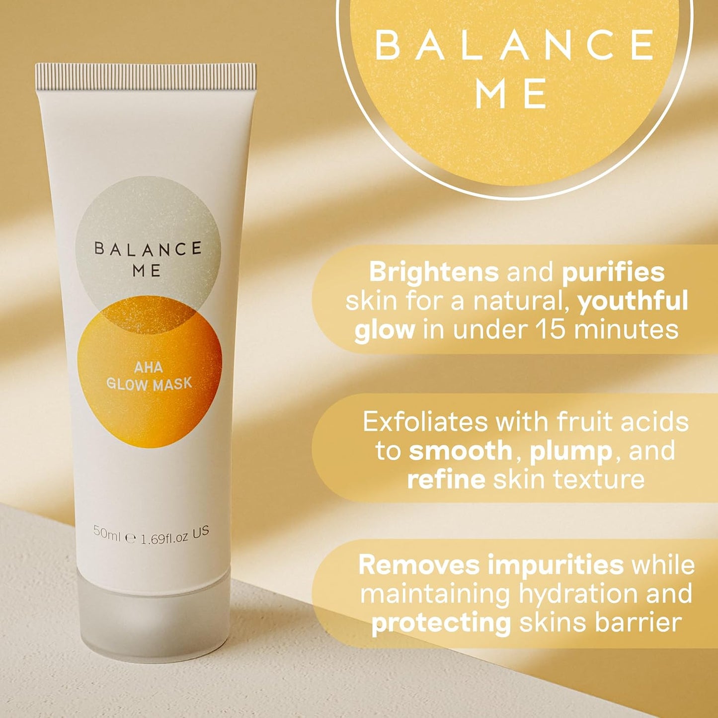 Balance Me Supercharged Radiant Skin Duo, Skincare Set with AHA Glow Mask, Vitamin C Repair Serum & Free Vitamin C Eye Serum, Anti-Aging, Brightening & Hydrating, 3 Piece Gift Set