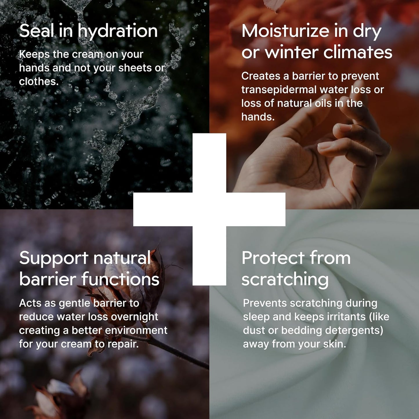 Clearbody Organics Organic Cotton Gloves - 5 Pairs, Large, White - White Cotton Gloves for Sensitive Skin - Hydration Barrier for Dry Hands