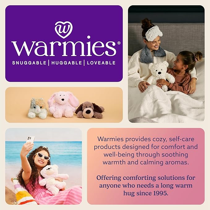 warmies Microwavable Eye Mask for Warmth & Comfort - Heating & Cooling Compress for Calming Relaxation - Weighted & Heated Eye Mask with Scented Lavender for Sleeping - Gray