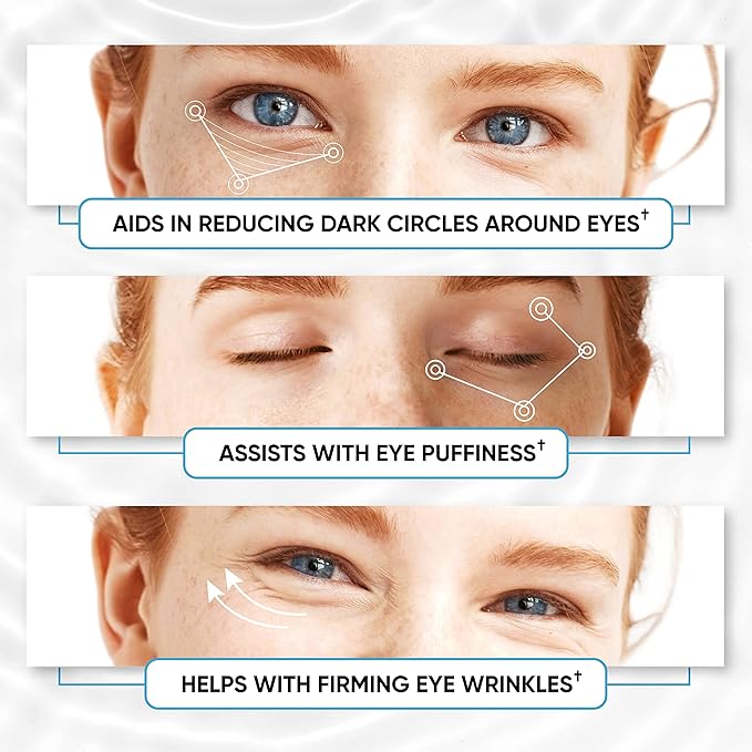 Under Eye Patches for Puffy Eyes, Dark Circles, Dull Skin - Natural Moisturizing Support - Help with Wrinkles and Fine Lines - Under Eye Mask with Hyaluronic Acid, Collagen, Caffeine - 30 Pairs