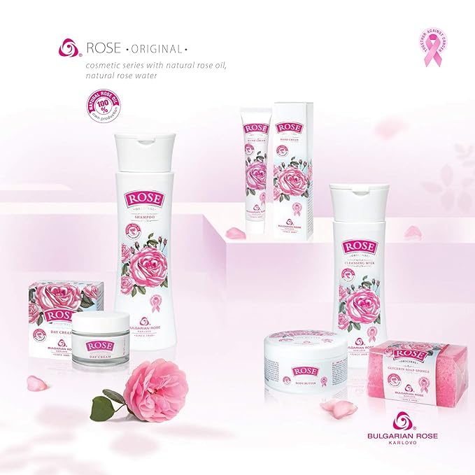 Bulgarian Rose Body Lotion with Natural Rose Oil for Moisturizing and Rejuvenating the Skin,Hydrating Daily Body Lotion for Soft, Smooth Skin, Paraben Free