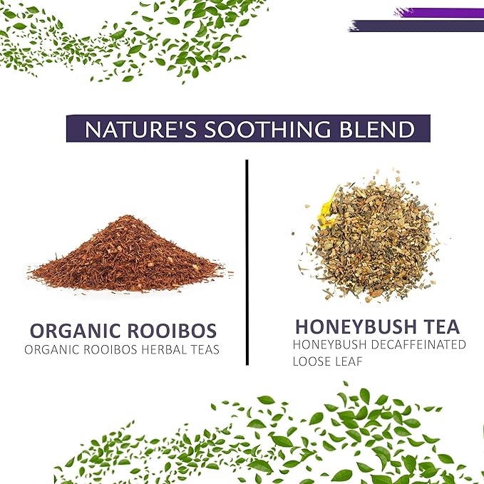 Birdsong Karoo Rooibos: Organic Rooibos Herbal Teas, Light and Refreshing Caffeine Free Tea with 100% Natural Sweet Flavor, South African Honeybush Red Tea, 20 Pyramid Tea Sachets