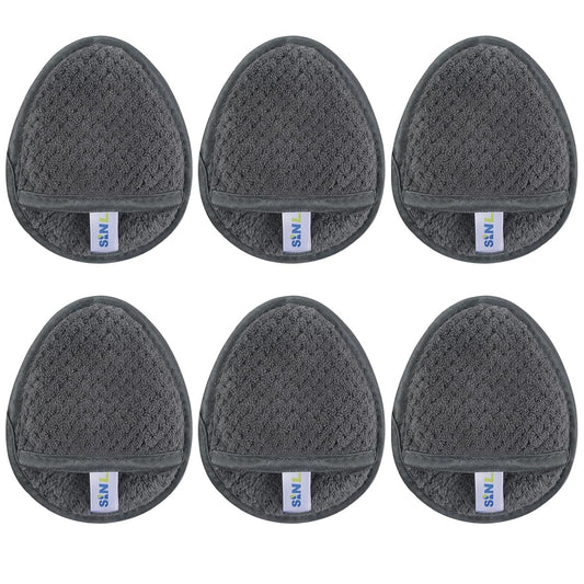 SINLAND Reusable Makeup Remover Pads For Face,Eye,Lips Microfiber Gentle Facial Cleansing Cloths for All Skin Types Friendly for Makeup Remover With Laundry Bag 5.1inchx3.93inch Gray Pack of 6