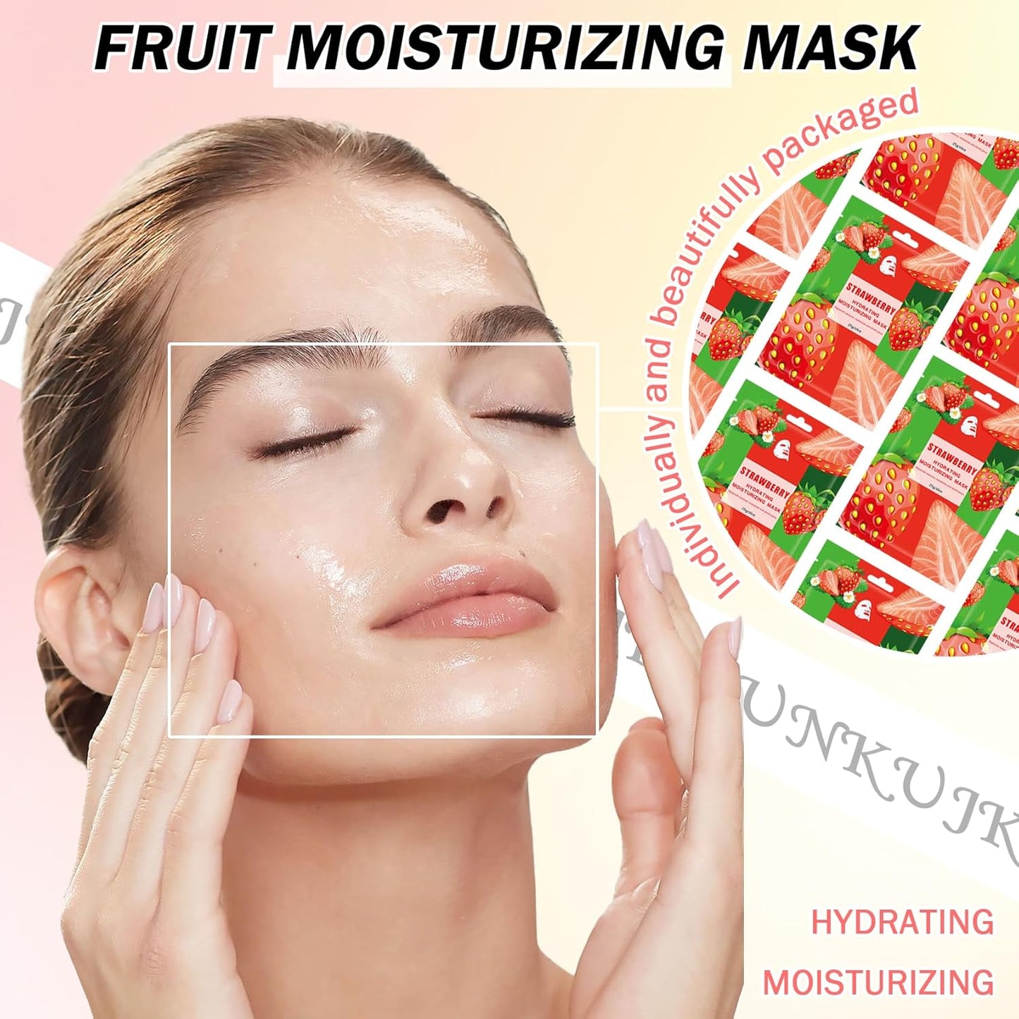 10PCS Hydrating Facial Sheet Mask,Moisturizing Face Masks Skincare Gift Set,Long Lasting Face Mask Skin Care & Facial Mask Kit for All Skin Types 01