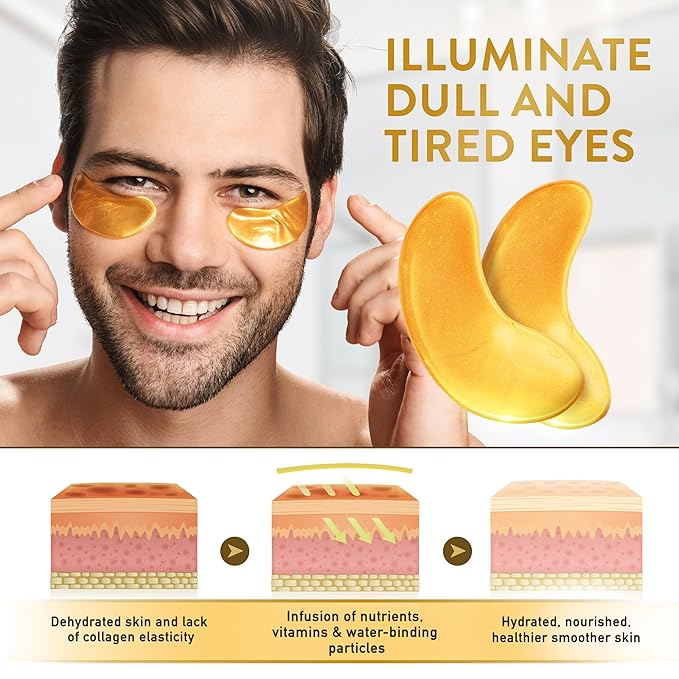 PatchRx Gold Under Eye Patches (144 Patches) for Puffy Eyes and Dark Circles with Pure Collagen, 24K Eye Gel Pad Masks for Reducing Eye Bags, Puffy Dark Circles, Wrinkles, and Fine Lines