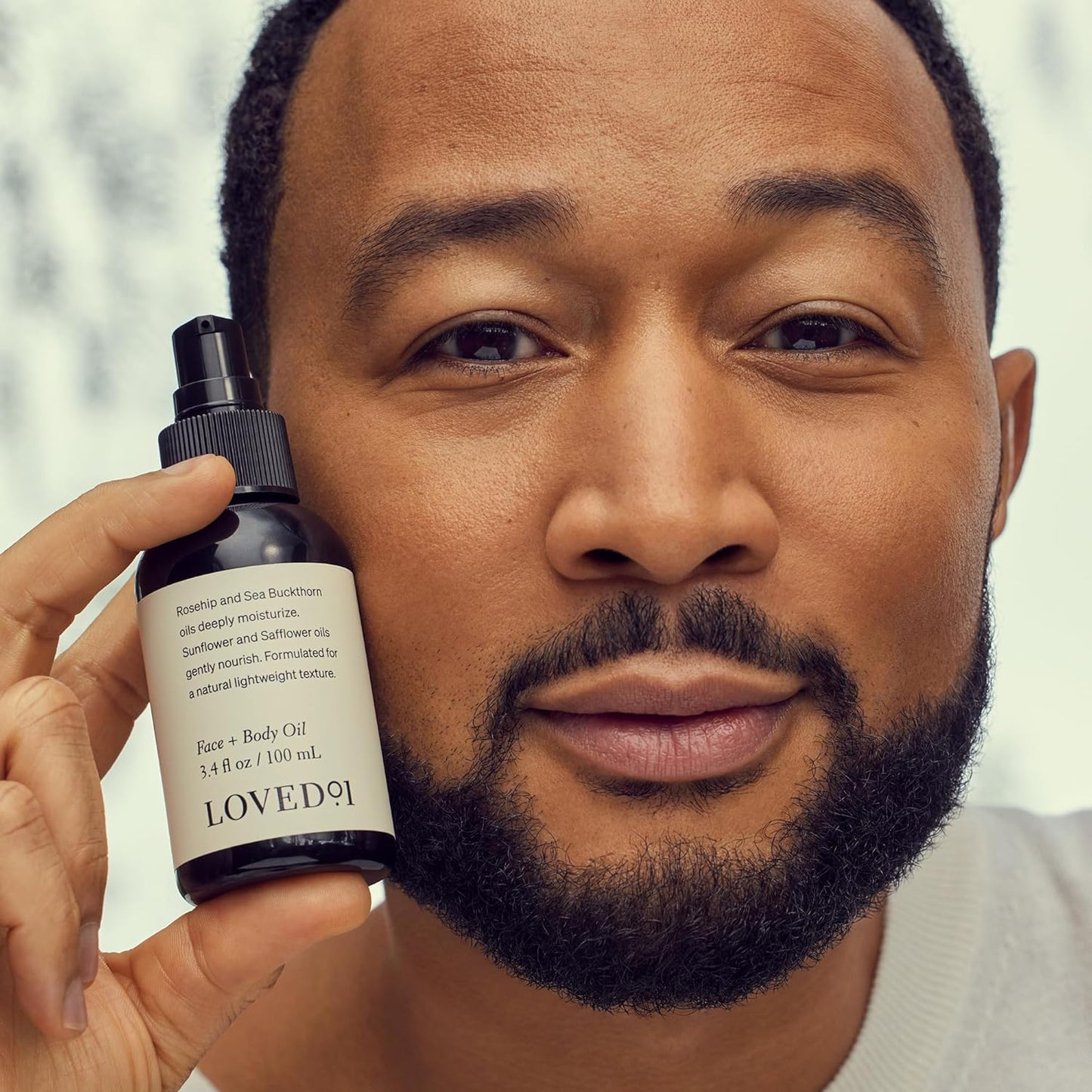 Loved01 Face & Body Oil, John Legend Skincare, Daily Hydration, Lightweight & Non-Greasy Formula with Vitamin E & A, Serum for Scars & Stretchmarks, 2-Pack (3.4 oz each)