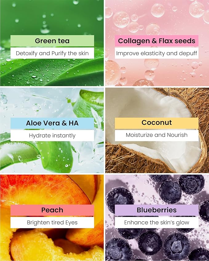PLANTIFIQUE Superfood Under Eye Patches – 36 Pairs with Hyaluronic Acid for Dark Circles & Puffy Eyes – Anti-Aging Skincare Gel Mask, Gift for Women & Men