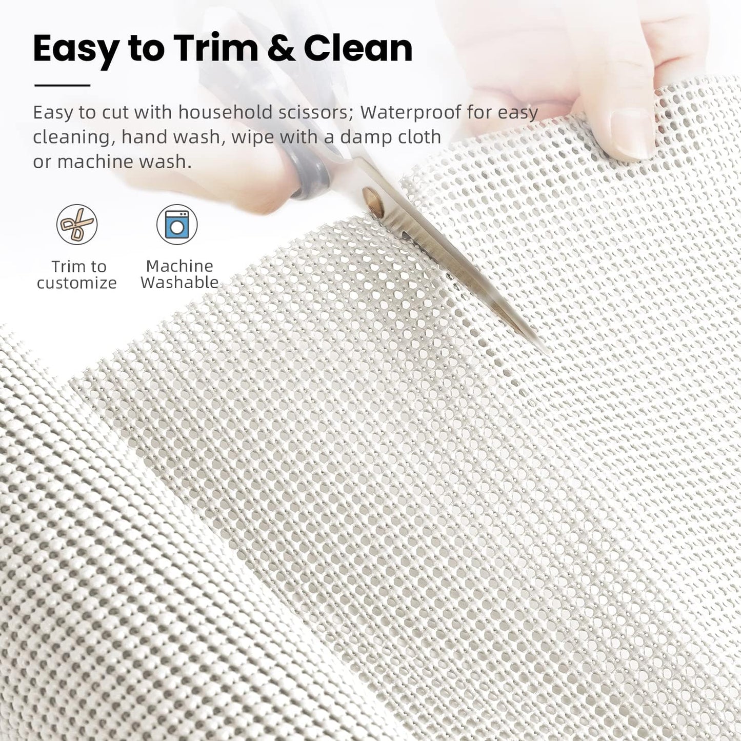 BAGAIL Drawer and Shelf Liner, 17.5 in X 20 Ft Non-Adhesive Shelf Liners for Kitchen Cabinets, Thick Strong Grip Liners for Desk, Shelves, Bathroom Drawers, Cabinet Protection - White