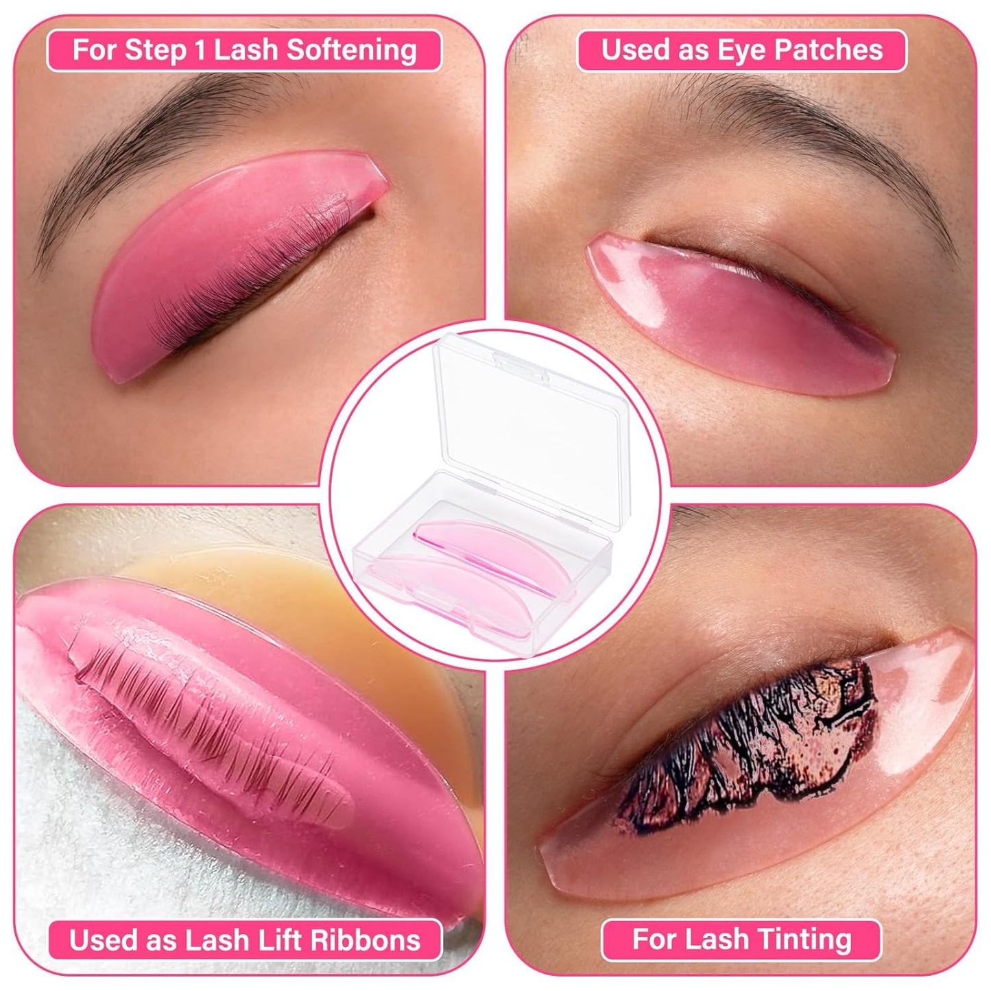 1 Pair Korean Lash Lift Flat Shields, Pink Lightweight Lash Lifting with 1mm Ultra-Thin Design, Glueless Adhesion & Flexible Stretch Eyelash Lift Pads, Reusable Eyelash Perm Tools for Ideal Curls