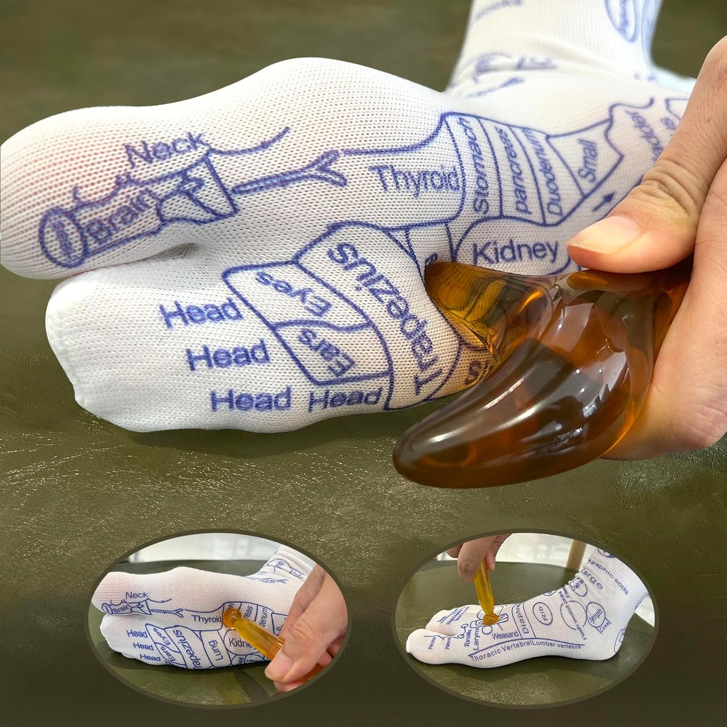 Acupressure Reflexology Socks Physiotherapy Massage Relieve Tired Feet Reflexology Socks with Massage Tools for Women and Men (Men)