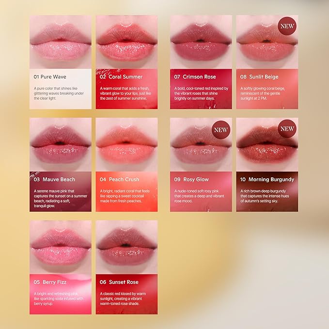 SUN-KISSED Plump Tinted Lip Balm, Lip Plumper, 70% Skincare Ingredients Providing Deep Hydration to Cracked & Chapped Lips, Lightweight Buildable High Gloss Finish, 10 Morning Burgundy