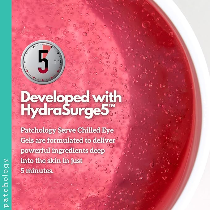 Patchology Serve Chilled Rosé Hydrating Under Eye Patches – Hyaluronic Acid & Antioxidant-Infused Eye Masks to Reduce Dark Circles, Puffiness & Fine Lines - Ideal Skincare Essentials (5 Pairs)