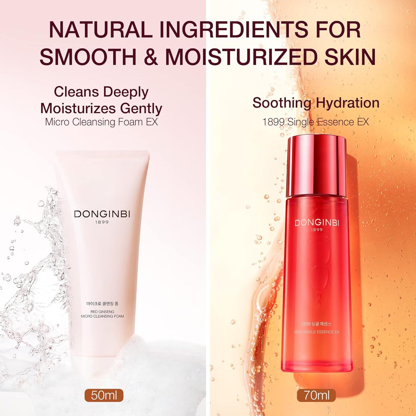 Donginbi 1899 Single Essence Special Set - New Years Gifts for Women, Korean Red Ginseng Face Essence for Radiance and Repair, Korean Skin Care