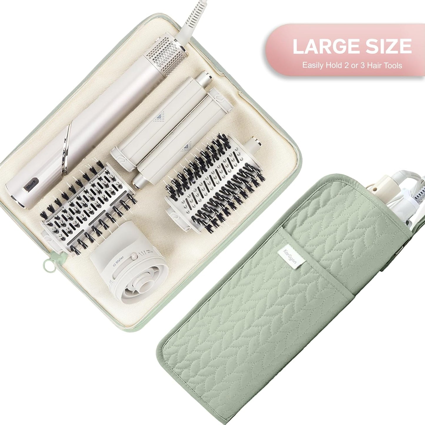 Hot Tools Organizer Heat Resistant Mat Case Hair Tools Holder Travel Bag Portable Hair Styling Tools Cover Pouch for Curling Iron,Flat Iron,Hair Straightener (Sage Green)