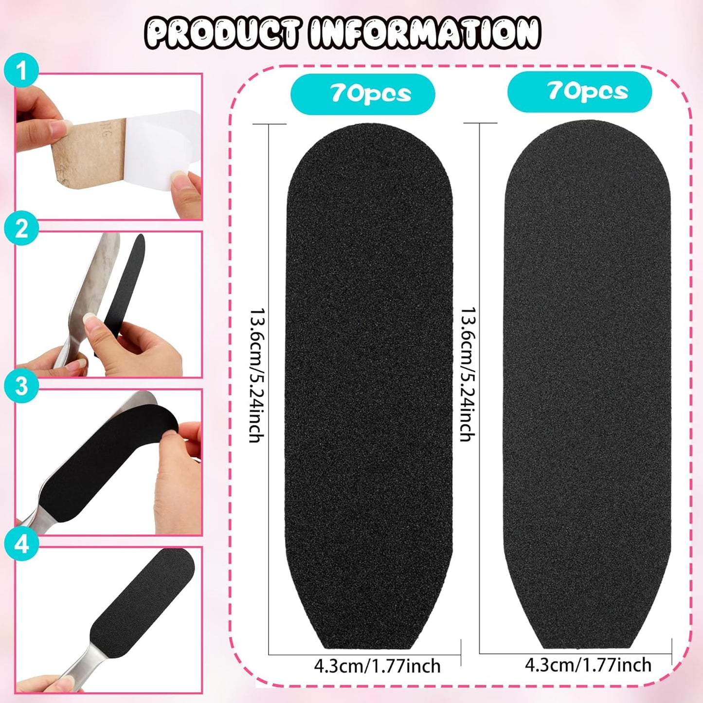 140 Pcs Stainless Steel Foot File Refills 120 Grit 180 Grit Foot File Replacement Pads Foot Rasp Pad with Removable Glue