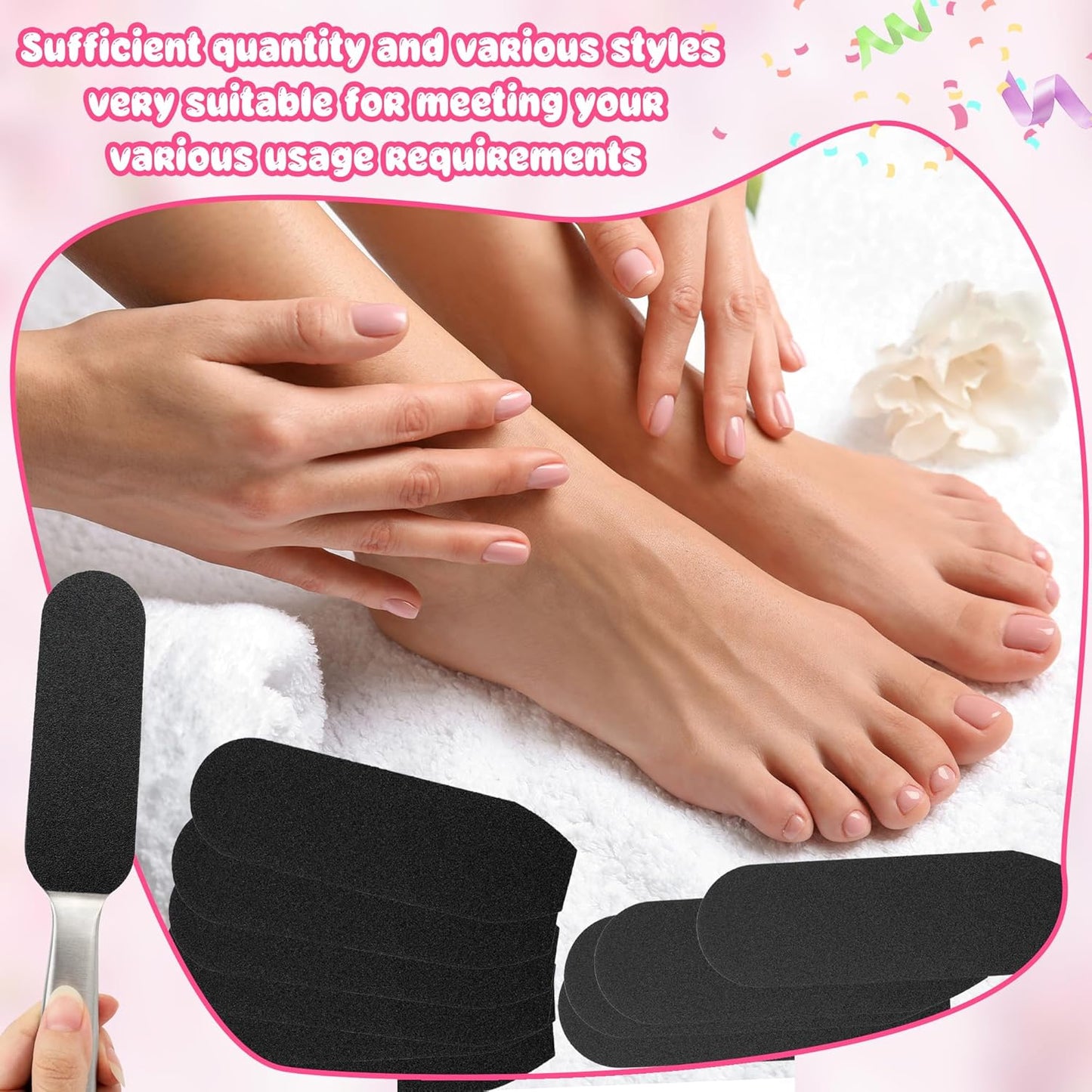 140 Pcs Stainless Steel Foot File Refills 120 Grit 180 Grit Foot File Replacement Pads Foot Rasp Pad with Removable Glue