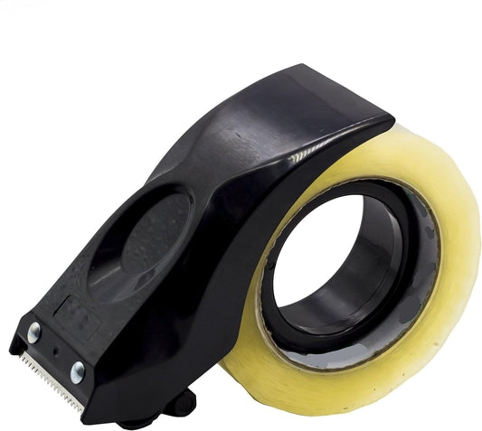 Easy-Mount 2 Inch Tape Gun Dispenser Packing Packaging Sealing Cutter Black Handheld Warehouse Tools