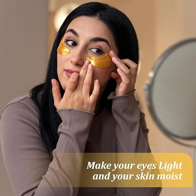 Beauty Golden Under Eye Patches (20 Pairs) - Under Eye Mask for Face Collagen Skin Care Products, Treatment for Dark Circles, Puffy Eyes, Refreshing, Revitalizing, Travel, Wrinkles