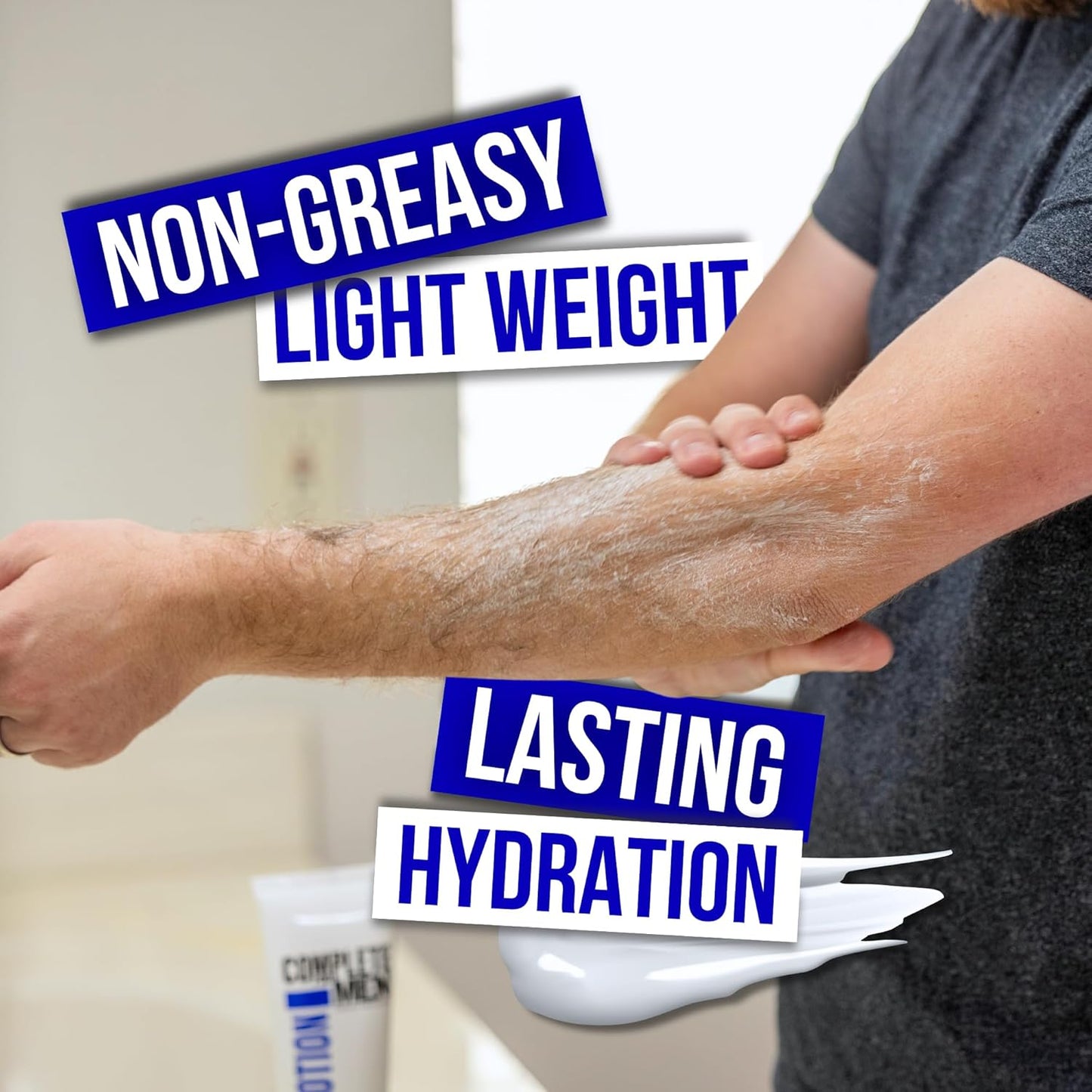 Body Lotion for Men, for Dry Skin: Non-Greasy Hand & Body Moisturizer with Shea Butter, Aloe Vera, 24 Hour Hydration, Mens Lotion for Dry Skin