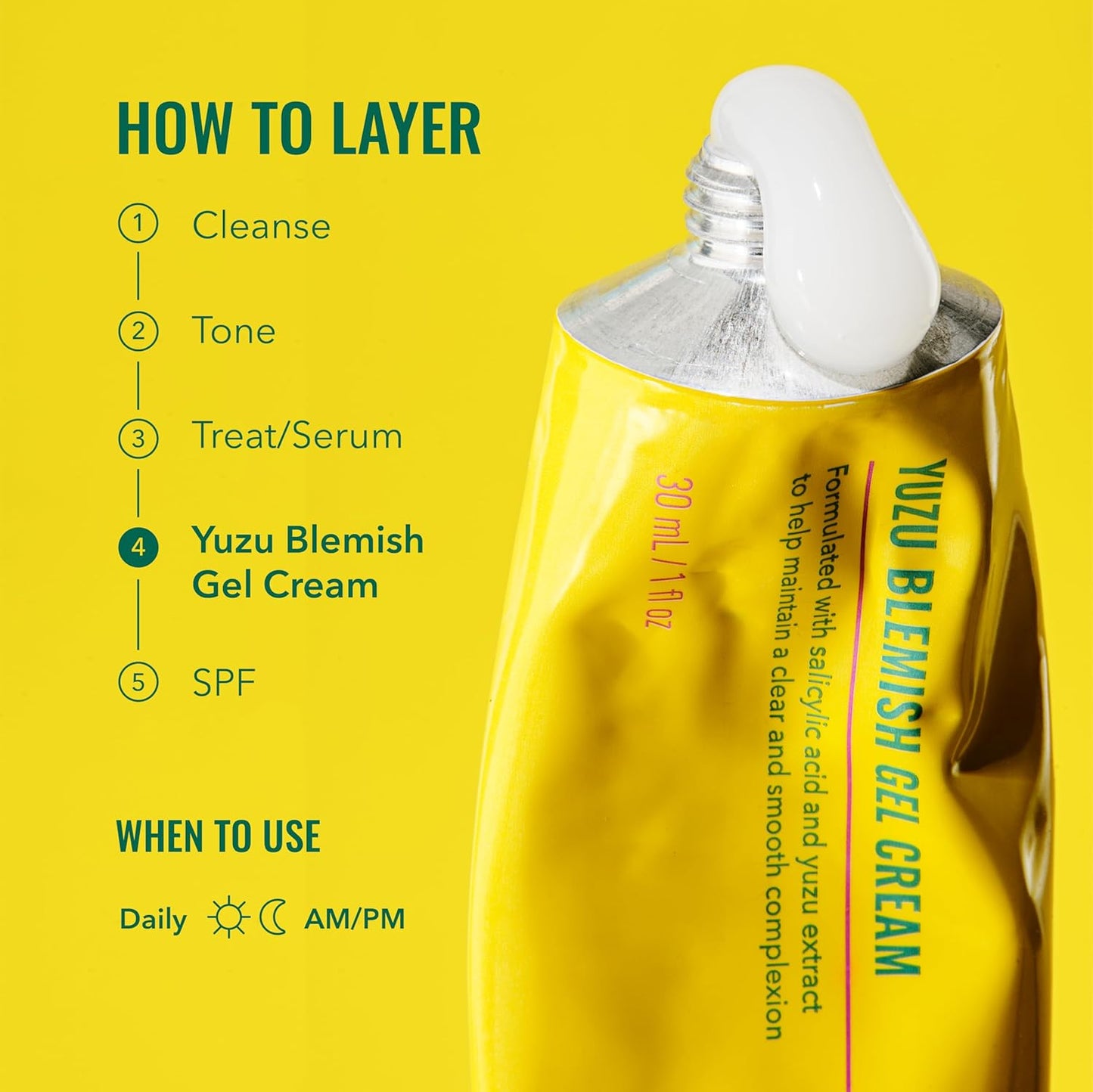 Good Molecules Yuzu Blemish Gel Cream - Lightweight Gel Moisturizer with Salicylic Acid, BHA and Natural Extracts to Target Acne, Even Skin Tone, and Texture - Skin Care for Face