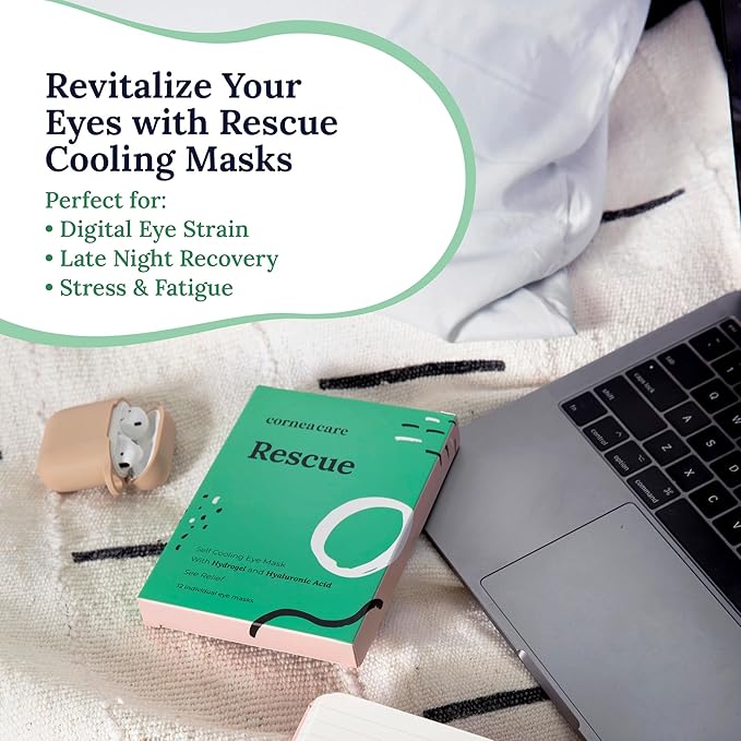 Rescue: Hydrogel Self Cooling Compress | Cold Eye Masks for Puffy Eyes | Self Cooling Eye Compress for Fast Relief | Travel Ready | 6 Count | FSA & HSA Eligible