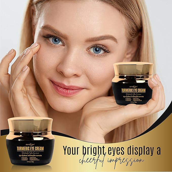 Advanced Eye Cream with Turmeric & Vitamin C – Hydrating Formula for Dark Circles, Puffiness & Eye Bags – Visibly Smooths Fine Lines for a Refreshed Look – 8ml