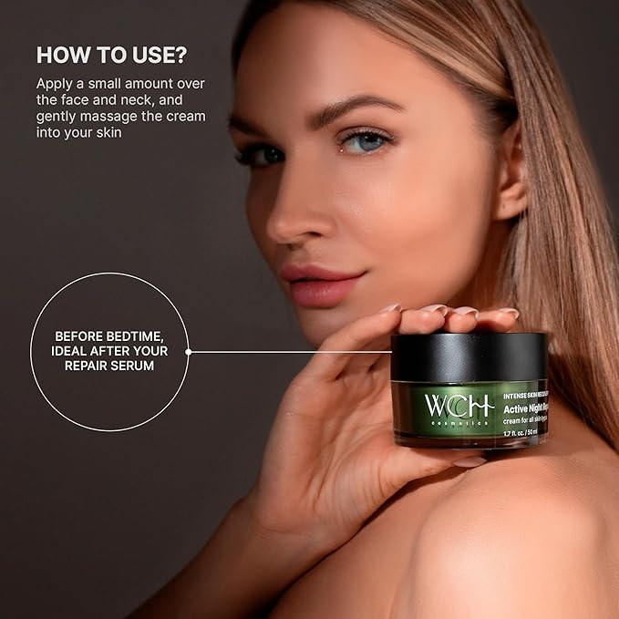 Active Night Repair Face Cream with Antioxidants and Vitamin E – Anti-Aging Midnight Moisturizer for Fine Lines, Wrinkles – Intense Skin Recovery – 1.7 fl. oz. / 50 ml