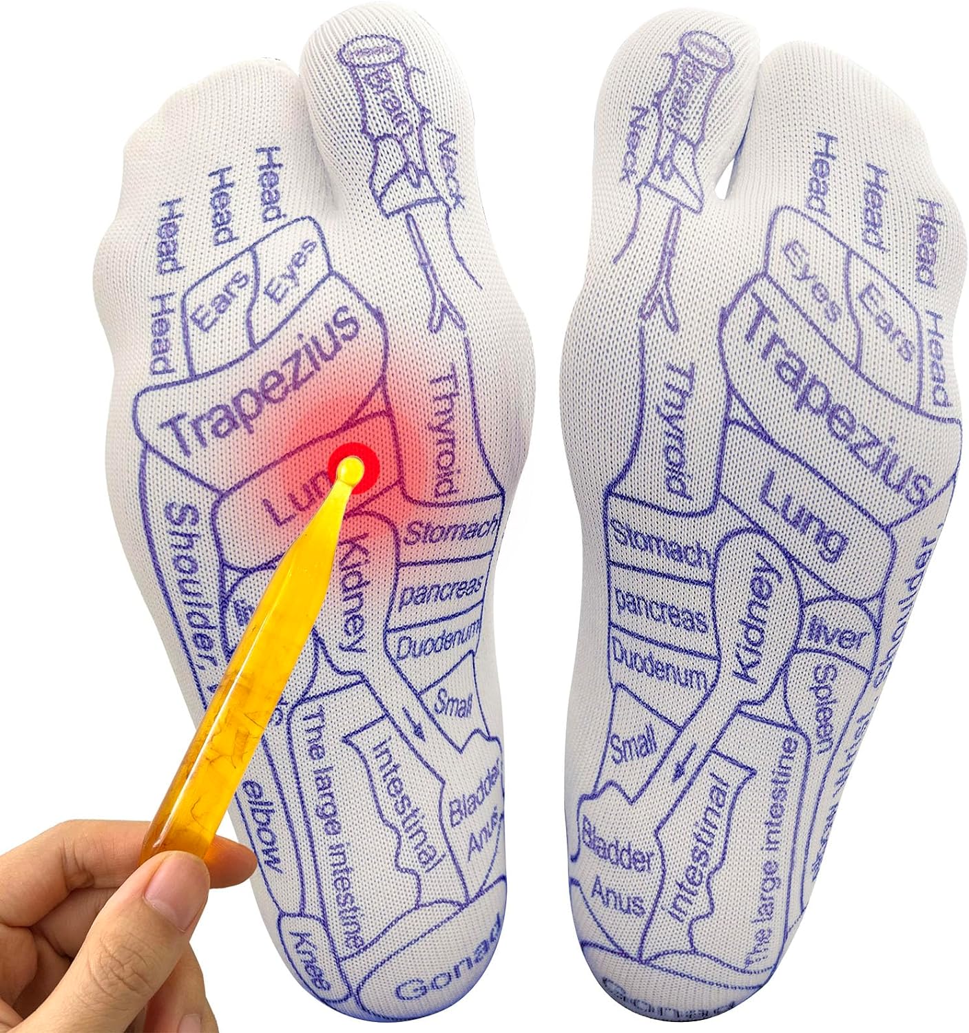 Acupressure Reflexology Socks Physiotherapy Massage Relieve Tired Feet Reflexology Socks with Massage Tools for Women and Men (Men)