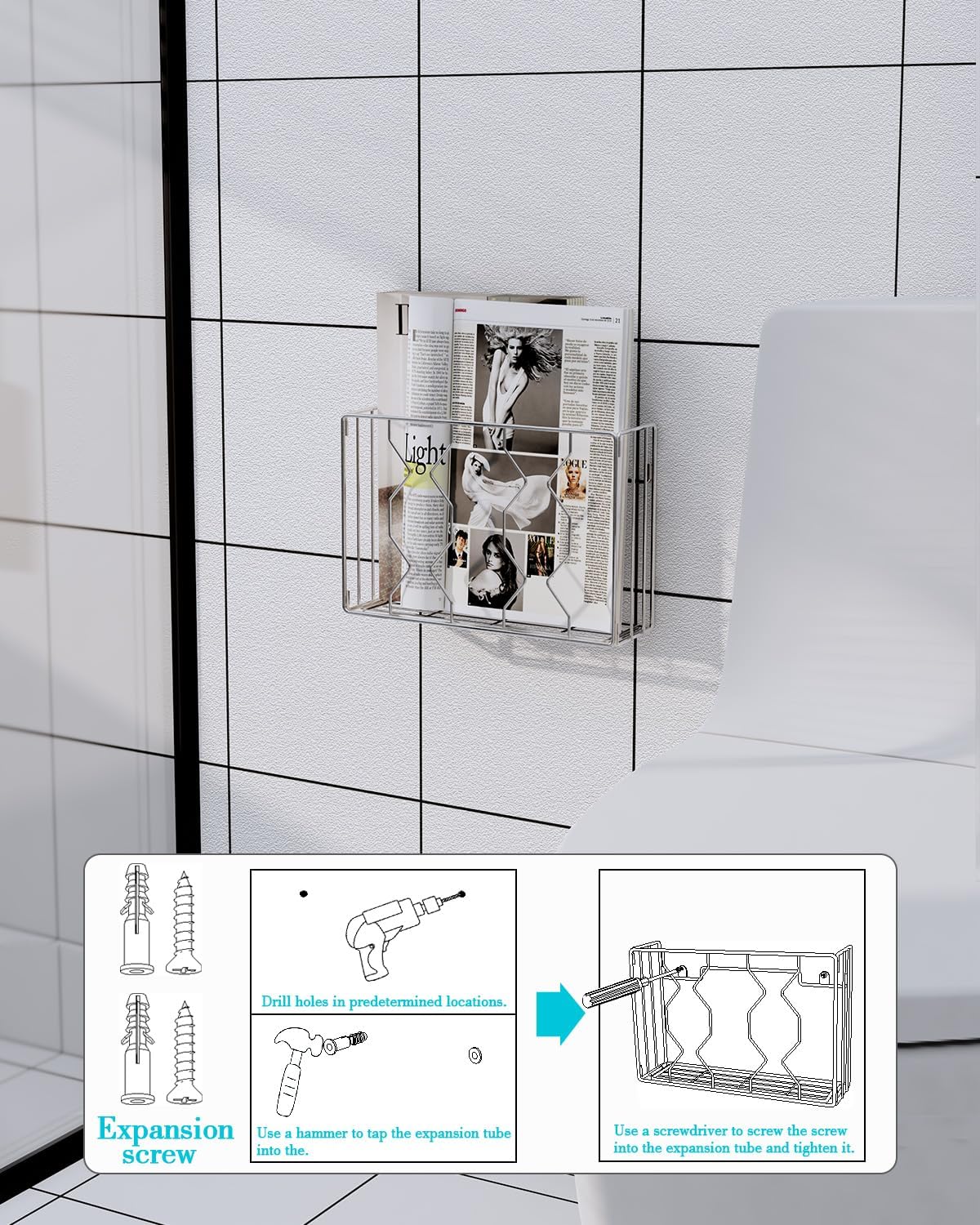 YQh Kitchen Cabinet Organizer, Cabinet Door Storage, Pantry Door Wall Mounted Packaging Organizer, For Cutting Boards, Sandwich Bags, Aluminum Foil Storage, Durable Stainless Steel Material