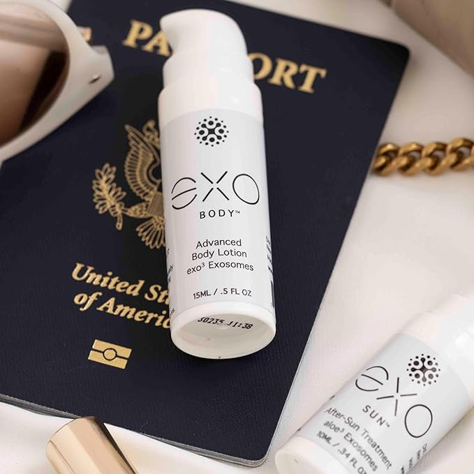 Travel Size Assortment | Unprecedented Hydration | Innovative Exosome Skin Care Solutions | 4 travel-sized bottles (1 EXO BODY™, 1 EXO SUN™, 1 EXO FACE®, 1EXO MEN™) | 35ML / 1.18 fl oz