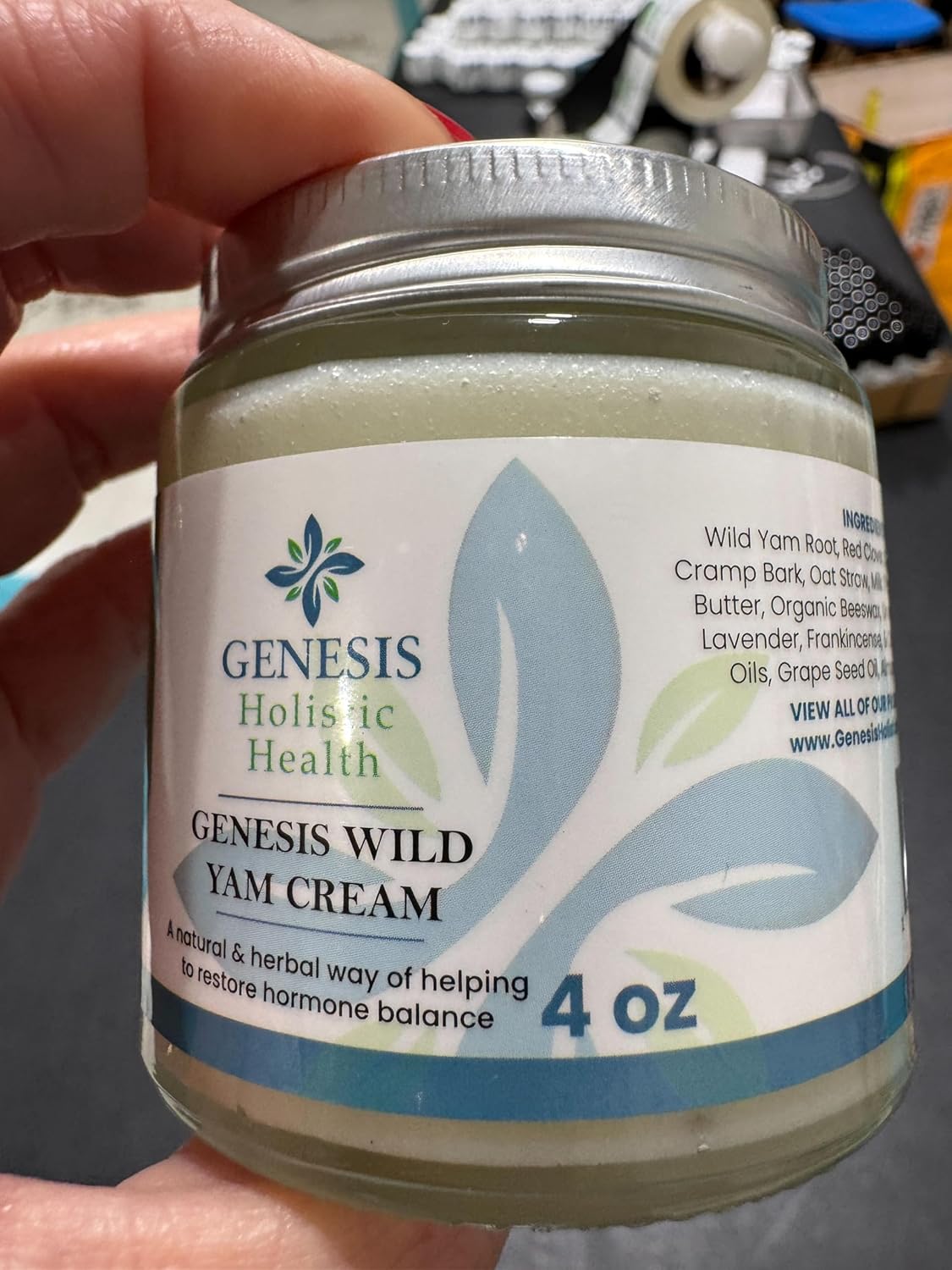 Genesis Wild Yam Root Cream, Organic Balancing Cream for Women, Deep Nourishment and Hydration, Made with Wild Yam Root, Chaste Tree Berry, and Red Clover, 4oz