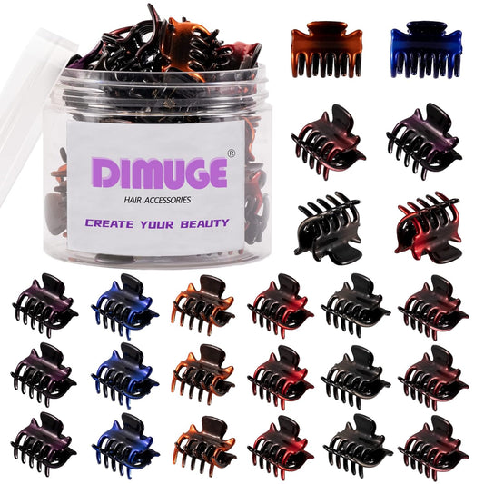 24 Pcs Small Hair Clips Plastic Claw Clips Medium for Girls and Women 1 Inch Little Hair Clips Good for Teenager and Adult, Stable Grip, Non-slip, Multifunction Clamps.(6 Colors)