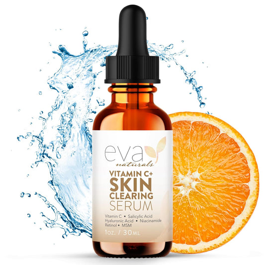 Vitamin C Serum for Face with Retinol & Salicylic Acid – Skin Clearing Acne Spot Treatment with Niacinamide, Hyaluronic Acid, MSM – Anti-Aging Facial Serum for Dark Spots and Blemishes