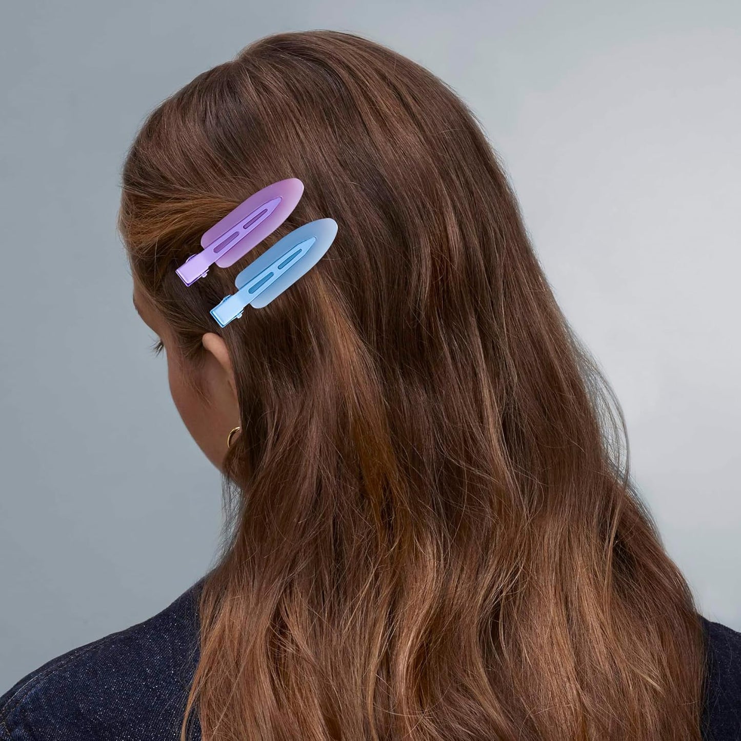 10 Pcs Creaseless No Crease No Bend Flat Hair Clips For Styling Non Slip Makeup Clips For Women Salon Hairstyle,Jelly White Green Neon-Green Blue Purple