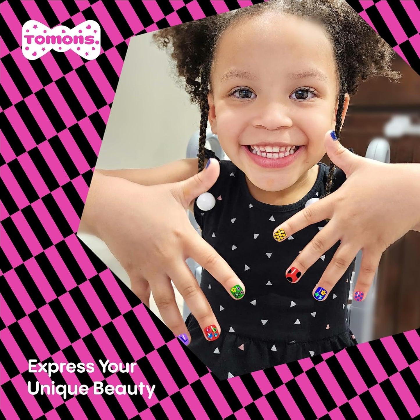 Tomons Nail Polish Set Non Toxic Kids Nail Polish Kit for Kids Ages 7-12, Birthday Gifts for 6 7 8 9 10 11 12 Year Girl, Glitter, Sequins, Stickers, Nail Art Kit Tools- 8 Colors