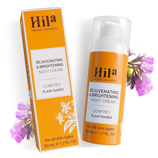 Rejuvenating, Brightening & Nourishing Night Cream for Face - Vitamin E Cream for All Skin Types, Restorative Night Moisturizer, Brightening Cream for Face - Comfrey, 50ml