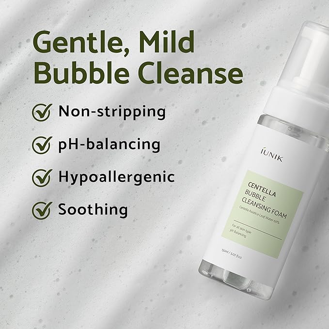 IUNIK Centella Mini Set, Travel Friendly Skincare Set, Ultra calming and hydrating for sensitive skin: Tea Tree Relief Toner,Serum, Centella Calming Gel with Foam Cleanser