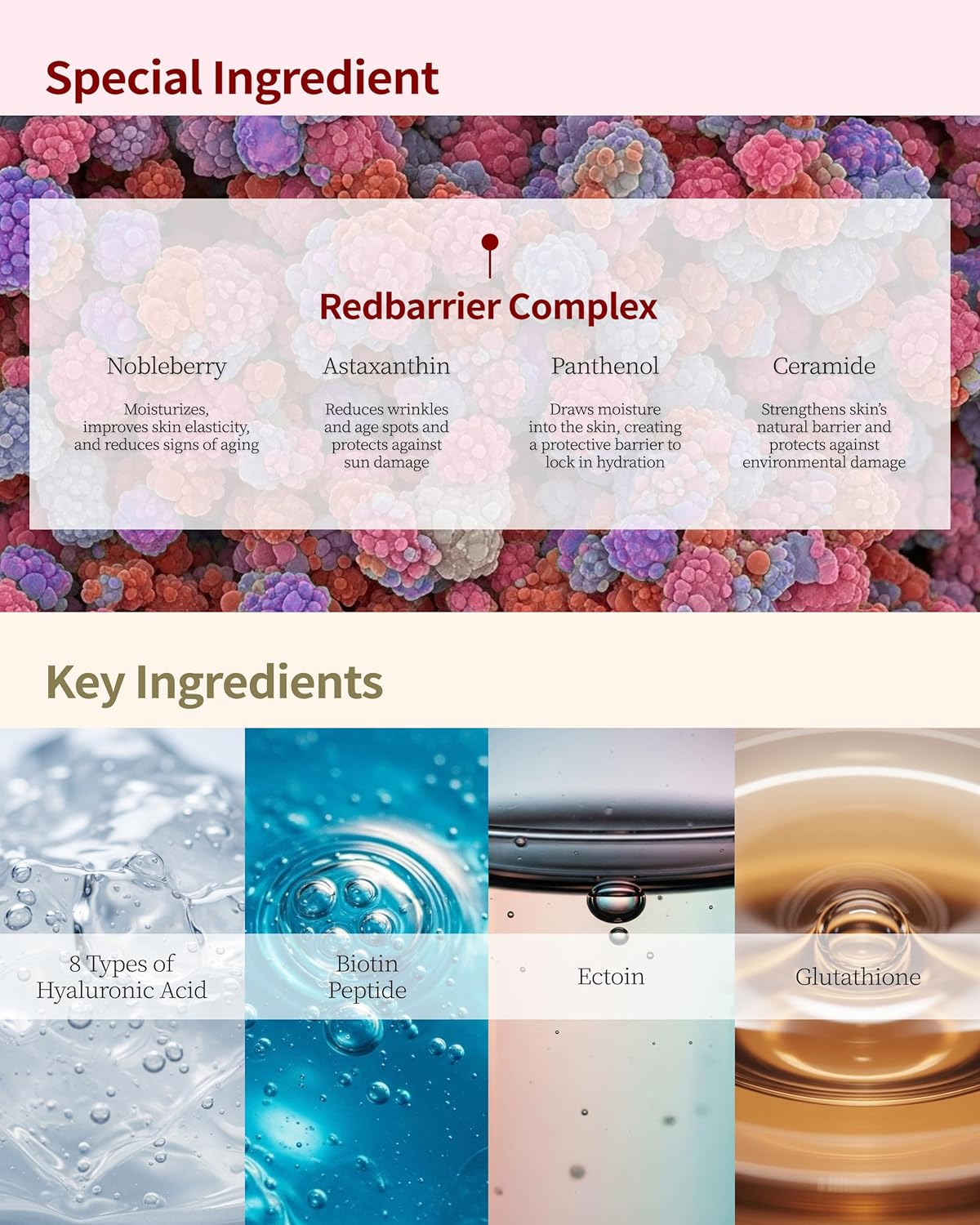 Redbarrier Ampoule Serum | Anti-Aging Face Serum with Peptides & Niacinamide to Visibly Smooth Expression Lines & Wrinkles | Vegan Korean Skincare for Firming & Radiance, 1.69 fl. oz